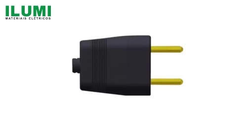 PLUG MACHO PTO 2P 10A 250V ILUMI
