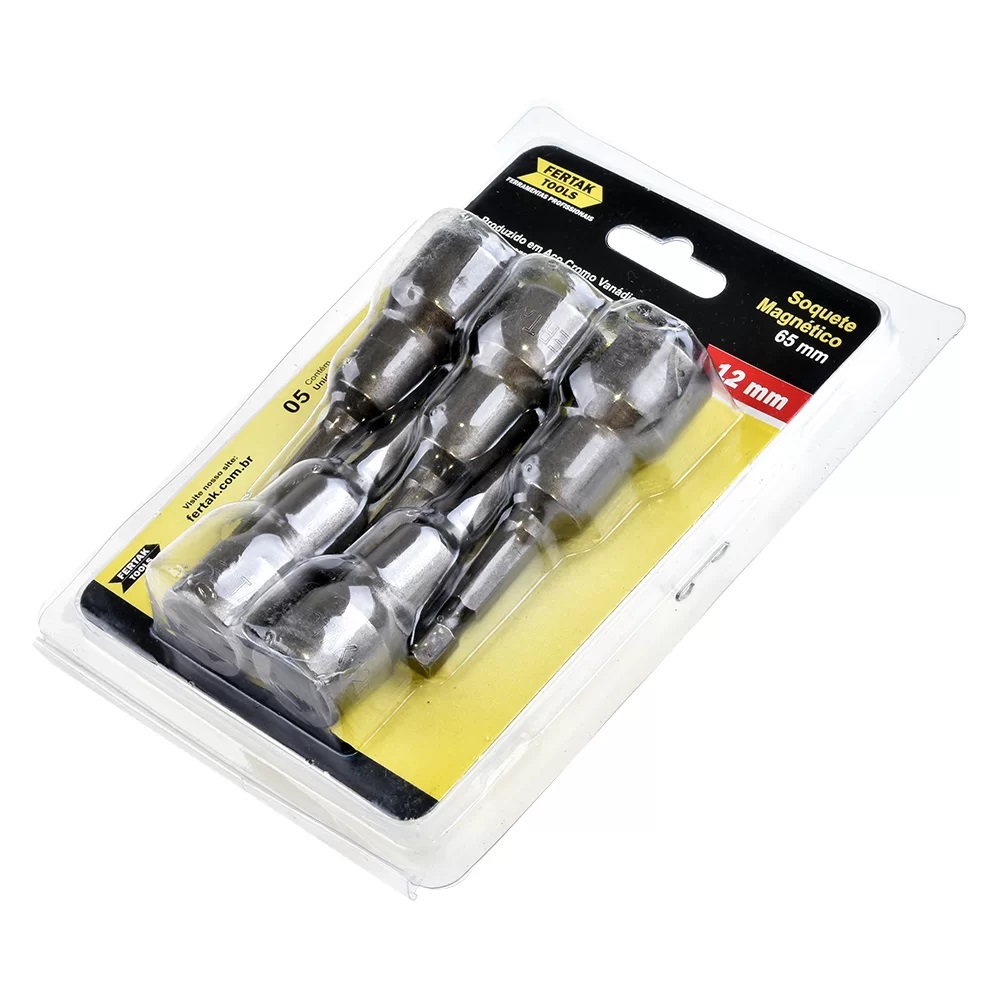 JOGO SOQUETE MAG 5PCS 65X12MM CRV FERTAK