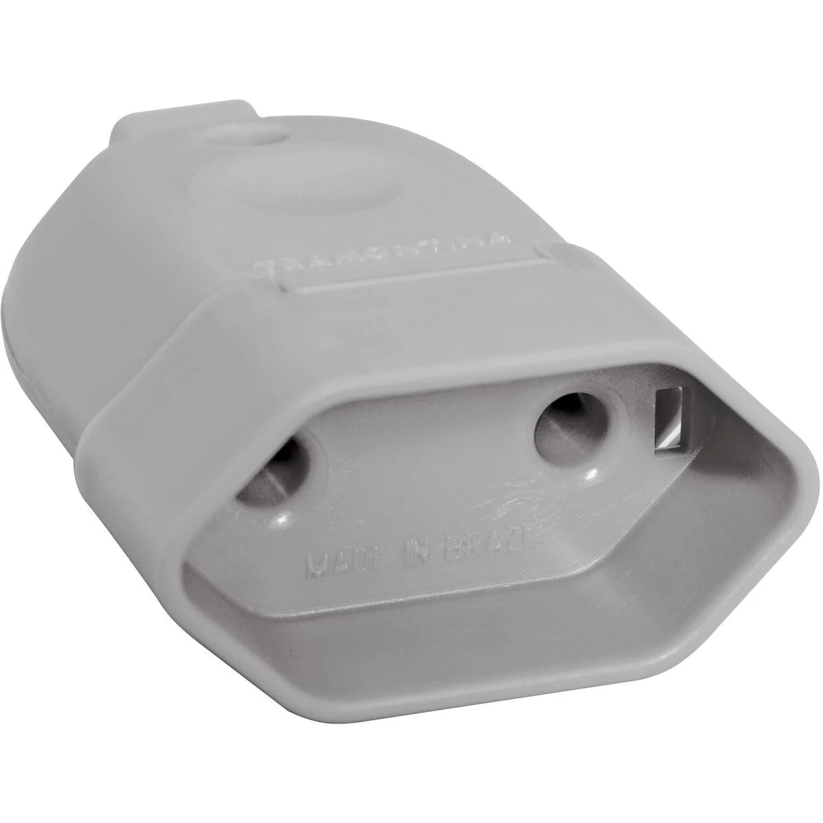PLUG FEMEA 2P CINZA 10A/250V