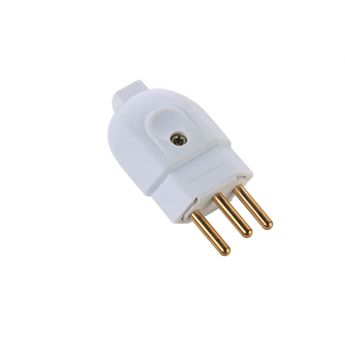 PLUG MACHO 2P+T BRANCO 10A/250V