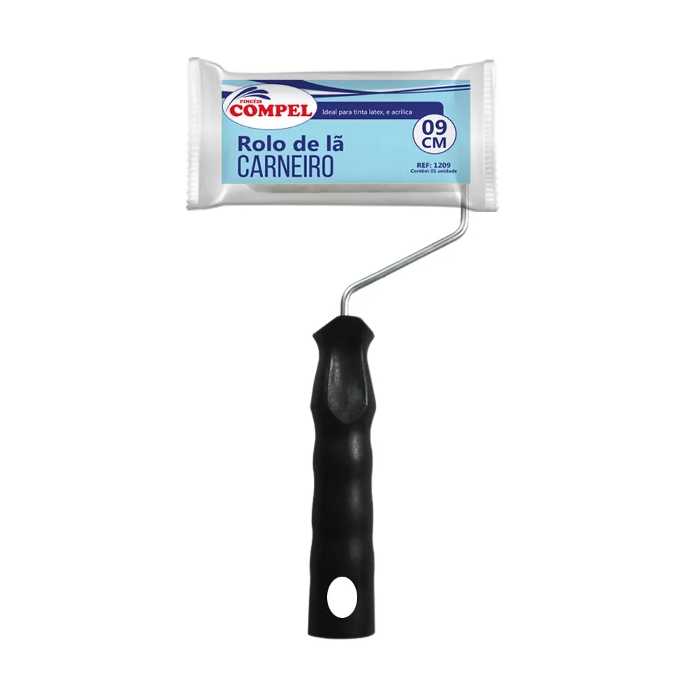 ROLO DE LA CARNEIRO 9CM C/SUPORTE