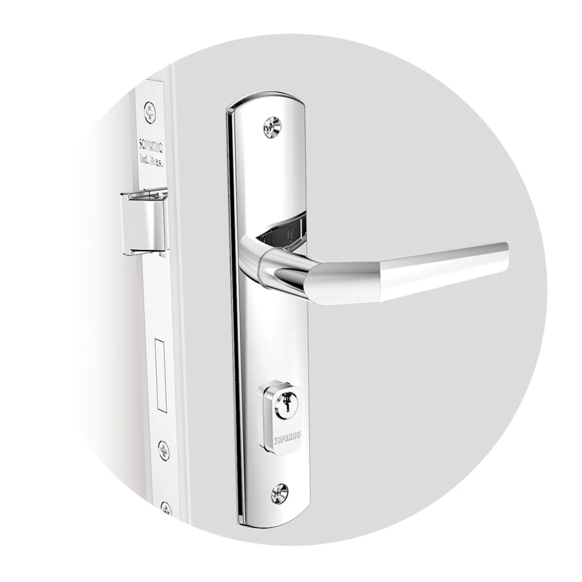 FECHADURA EXT RETA ESP26 PY53 CROMADA