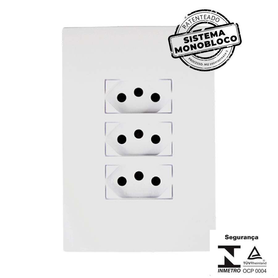 TOMADA 3P 10A 250V MONOBLOCO I9